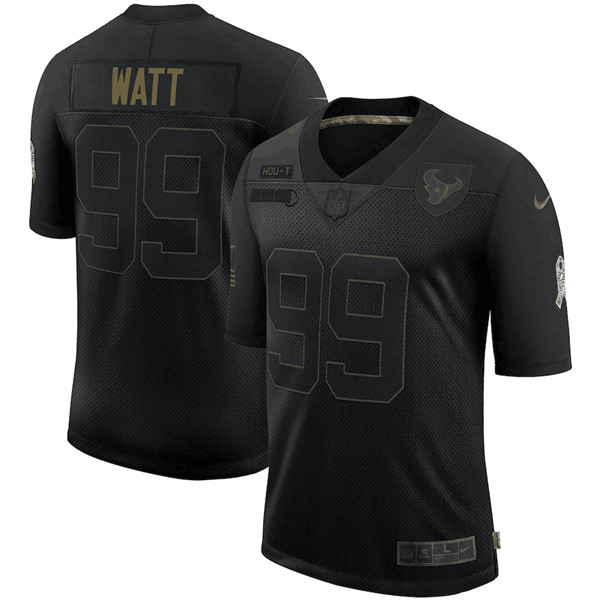 Men's Houston Texans #99 J.J. Watt 2020 Black Salute To Service Limited Stitched NFL Jersey - Click Image to Close